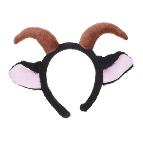 MUSISALY Plüsch Schäferhörner Haarreif mit Lammohren Kuscheliges Stirnband für Erwachsene Leichtes Tier Haarreif Zubehör für Party Cosplay Halloween Weihnachten Vielseitiger Kopfschmuck von MUSISALY