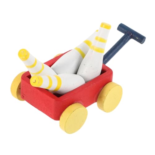 MUSISALY Puppenhaus Holz Bowlingwagen Mini Bowling Pin Für Spiel Mini Bowling Dollhouse Miniatur Bowling Pin Mini House Bowling Modell von MUSISALY