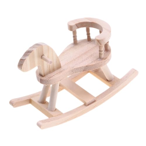 MUSISALY Puppenhaus-Modell holzspielzeug holzspielsachen Dollhouse zubehör puppenstubenmöbel Holzdekor Kleiner Pferdestuhl Mini-Hausbedarf Puppenhaus-Stuhlmodell Mini-Holzmöbel hölzern von MUSISALY