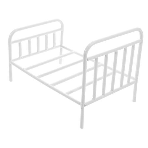 MUSISALY Miniatur Bett Eisen Gefertigt Puppenhaus Möbel Komplette Set Zubehör Weiß MUSISALY Miniatur Bett Eisen Gefertigt Puppenhaus Möbel Komplette Set Zubehör Weiß von MUSISALY