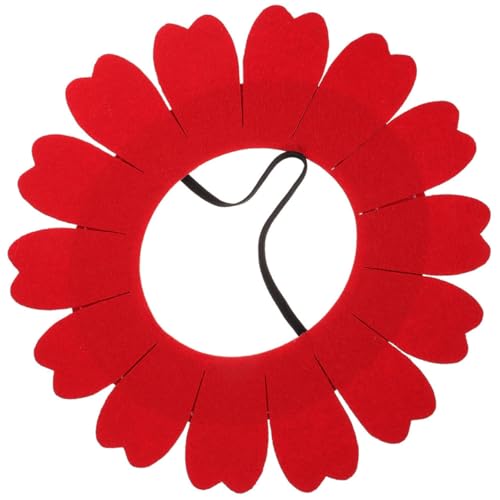 MUSISALY Blumen-Kopfbedeckung Hut Sonnenblume Cosplay-zubehör Für Halloween Tanzsport Roter Filz 48 cm MUSISALY Blumen-Kopfbedeckung Hut Sonnenblume Cosplay-zubehör Für Halloween Tanzsport Roter Filz 48 cm von MUSISALY
