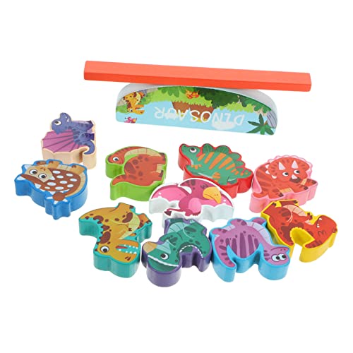 MUSISALY Stapelspielzeug Aus Holz Für Kleinkinder Dinosaurier-Thema 1 Satz Pädagogischer Blöcke Balance-Spiel von MUSISALY