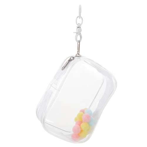MUSISALY Transparente Kleine Puppentasche mit Reißverschluss und Schlüsselanhänger Hochtransparenter Aufbewahrungsbeutel für Plüschtiere Sammelobjekte und Kleine Figuren Tragbarer Organizer von MUSISALY