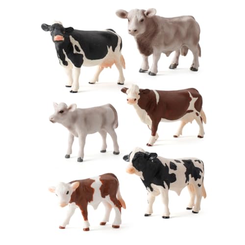 MUSISALY kreative kuhverzierung Animal Figures plastikenten The Edith Eger Tiermodell mockin Heimdekoration Spielzeug Tierischer Tisch Wilde Tierfigur Tierstatue Kuh-Modell Brown von MUSISALY