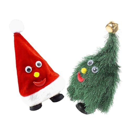 MUSISALY Singende Wandelnde Weihnachtsmütze Plüsch-weihnachtsbaumspielzeug 2 Stück Musikdekor Interaktive Weihnachtsmütze Für Altersgruppen von MUSISALY