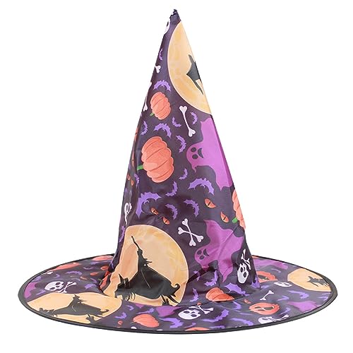 MUUYYI Hexenhut mit breiter Krempe, Partyhut für Damen, Zaubererhut, Unisex, Hexenkappe, Cosplay-Kostüm, weiblicher Urlaubskopfschmuck von MUUYYI