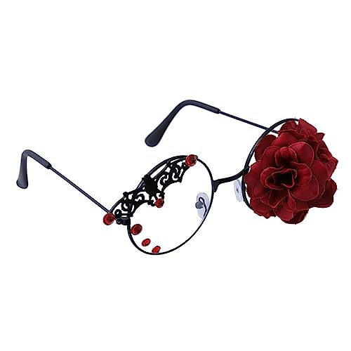 MUUYYI Rose Shape Eyeglasses Cosplay Props Girls Female Gothic Glasses Accessories Gothic Eyeglasses Girls JK Costume von MUUYYI