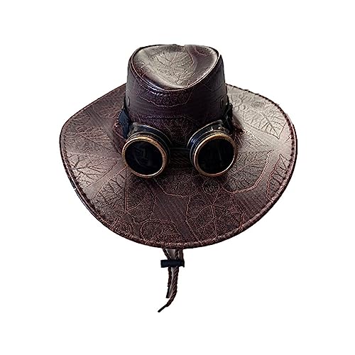 MUUYYI Steampunk-Cowboyhut für Erwachsene mit Brille, Vintage-Stil, viktorianisches Steampunk-Kostüm, für Damen und Herren, Party-Requisiten von MUUYYI