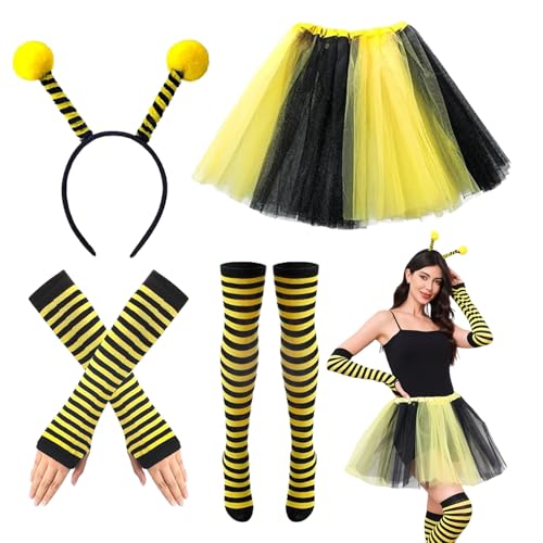 MUXIWOM Bienen Kostüm Damen, Bienenkostüm Erwachsene mit Bienen Haarreif und Tüllrock, Karneval Kostüm Damen, Faschingskostüme Damen für Karneval Rollenspiele Party MUXIWOM Bienen Kostüm Damen, Bienenkostüm Erwachsene mit Bienen Haarreif und Tüllrock, Karneval Kostüm Damen, Faschingskostüme Damen für Karneval Rollenspiele Party von MUXIWOM