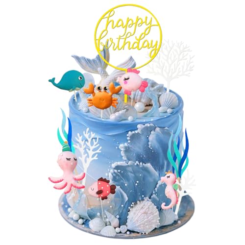 12 Stücke Meerestier Tortendeko,Cake Topper Geburtstag,Sea Birthday Cake Cupcake Topper,Tortendeko Geburtstag,Meerestier Kuchen Topper,für Unter dem Meer Themen Babydusche Party Dekor 12 Stücke Meerestier Tortendeko,Cake Topper Geburtstag,Sea Birthday Cake Cupcake Topper,Tortendeko Geburtstag,Meerestier Kuchen Topper,für Unter dem Meer Themen Babydusche Party Dekor von MUYAPAY