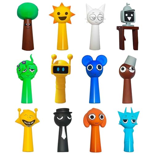 MUYAPAY 12 Stück Sprunki Action Figures Sprunki Spielzeugfiguren Set, Action Anime Modell Gamer und Deko Cake Topper Mini Figures Set Horror Spiele Charakter Skulptur für Kinder und Fans von MUYAPAY