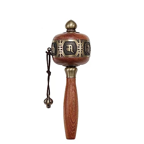 Gebetsmühle, buddhistisches Handgebetsrad, tibetisch-buddhistisches mit 6-stelliger Wahrheit, Mehrfarbig(Black) von MUZIT