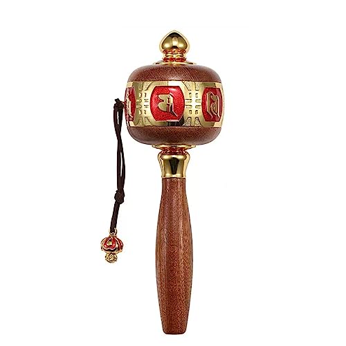 Gebetsmühle, buddhistisches Handgebetsrad, tibetisch-buddhistisches mit 6-stelliger Wahrheit, Mehrfarbig(Red) von MUZIT