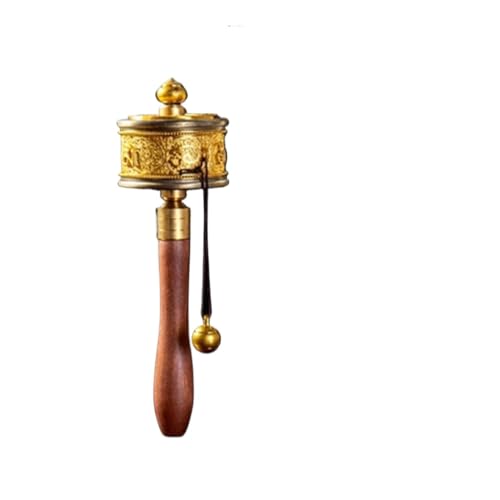 Gebetsrad, buddhistisches Handgebetrad, Messing, handgehaltenes tibetisches mit Buddha-Anbetungsschriften, sechsstellige Wahrheit Gebetsrad, buddhistisches Handgebetrad, Messing, handgehaltenes tibetisches mit Buddha-Anbetungsschriften, sechsstellige Wahrheit von MUZIT