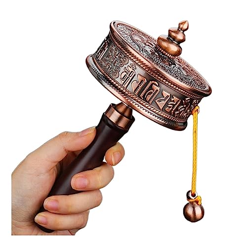 Gebetsrad, buddhistisches Handgebetrad, tibetisches , aus Messing mit Holzgriff und Schriftrolle Gebetsrad, buddhistisches Handgebetrad, tibetisches , aus Messing mit Holzgriff und Schriftrolle von MUZIT