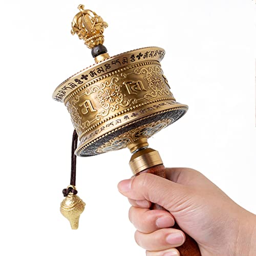 Gebetsrad, buddhistisches Handgebetrad, tibetisches , handgehaltene Buddha-Statue aus Messing, Anbetungsschriften Gebetsrad, buddhistisches Handgebetrad, tibetisches , handgehaltene Buddha-Statue aus Messing, Anbetungsschriften von MUZIT
