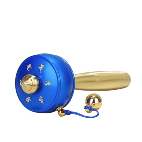Gebetsrad, buddhistisches Handgebetsrad, tibetisch-buddhistisches aus Messing for Meditation und Yoga, Mehrfarbig(Blue) von MUZIT
