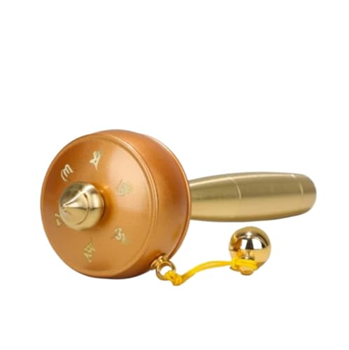 Gebetsrad, buddhistisches Handgebetsrad, tibetisch-buddhistisches aus Messing for Meditation und Yoga, Mehrfarbig(Brown) von MUZIT