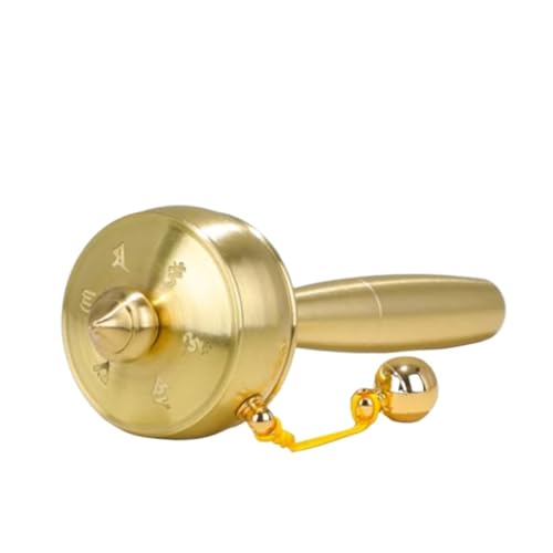 Gebetsrad, buddhistisches Handgebetsrad, tibetisch-buddhistisches aus Messing for Meditation und Yoga, Mehrfarbig(Gold) von MUZIT