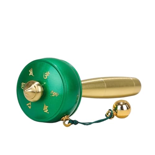 Gebetsrad, buddhistisches Handgebetsrad, tibetisch-buddhistisches aus Messing for Meditation und Yoga, Mehrfarbig(Green) von MUZIT