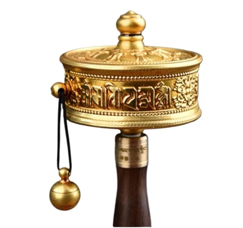 Gebetsrad, buddhistisches Handgebetsrad aus Kupfer, handgehaltenes tibetisches 6-Zeichen-Wahrheitsgebetsrad for Gebet, Segen, Meditation, Yoga Gebetsrad, buddhistisches Handgebetsrad aus Kupfer, handgehaltenes tibetisches 6-Zeichen-Wahrheitsgebetsrad for Gebet, Segen, Meditation, Yoga von MUZIT