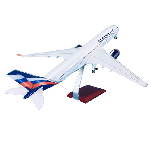 MUZIZY Flugzeugmodell kopieren 1:125 47 cm mit Rädern Flugzeug Flugzeuge Airbus A350-900 für Aeroflot Russian Airlines Flugzeugmodell Exquisite Geschenkkollektion von MUZIZY