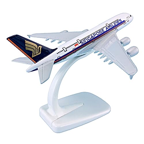 MUZIZY Flugzeugmodell kopieren 1:500 14 cm Flugzeugmodell Flugzeuge Airbus A380 für Singapore Airlines Statisches Druckguss-Flugzeugmodell Exquisite Geschenkkollektion von MUZIZY