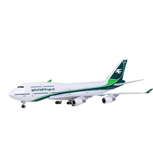 MUZIZY Flugzeugmodell kopieren 47 cm 1/150 für 747 Iraqi Airways Flugzeugmodell mit Licht und Radskala, Druckguss-Legierungsflugzeugmodell Exquisite Geschenkkollektion von MUZIZY