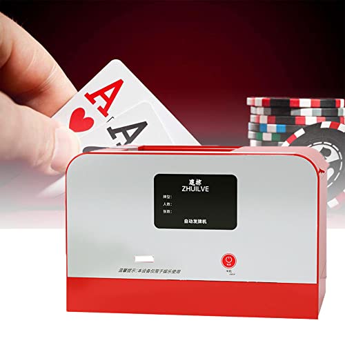 Intelligenter Kartenhändlermaschine, 360 °-rotierende vollautomatische Kartenhändler-Roboter-Poker-Maschine, Maximum Deal 2 Decks, Spielkarten-Mischung für 2-8 Personenspiele, No Shuffle Function von MWCBD