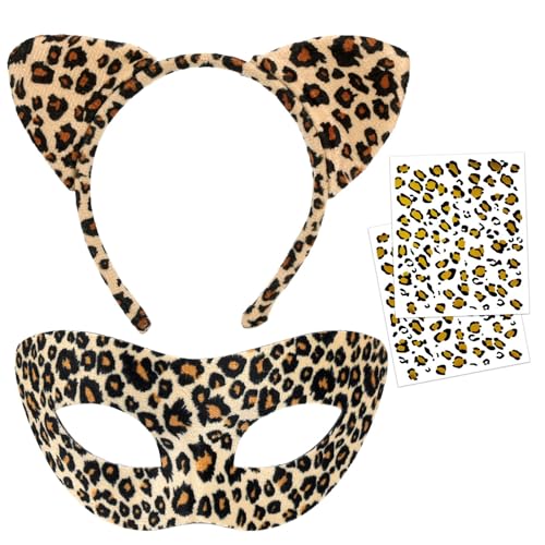 MWOOT Leopard Kostüm für Damen Halloween Fasching Karneval, Katze Kopfschmuck Accessories für Cosplay Party von MWOOT