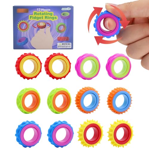 12 Stück Fidget Ring Toys für Kinder Erwachsene, Finger-Spinner-Ringe, Zappelspielzeuge für Kinder, Sensorik Autismus für Spielzeug, Anti Stress Autismus Spielzeug, Fidget Squishy Toy 12 Stück Fidget Ring Toys für Kinder Erwachsene, Finger-Spinner-Ringe, Zappelspielzeuge für Kinder, Sensorik Autismus für Spielzeug, Anti Stress Autismus Spielzeug, Fidget Squishy Toy von MWRWRR