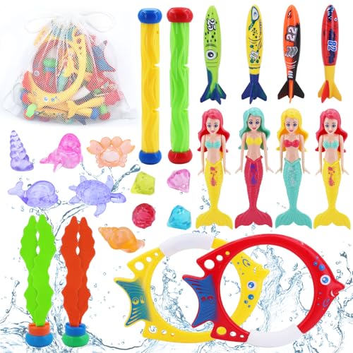 24 Stück Tauchspielzeug Tauchringe für Kinder, Wasserspielzeug Tauchen Spielzeug Tauchring, Pool Spielzeug Tauchring Tauchtiere Tauchen Meerjungfrauen, Tauchen Spielzeug Unterwasser für 4-12 Jahren 24 Stück Tauchspielzeug Tauchringe für Kinder, Wasserspielzeug Tauchen Spielzeug Tauchring, Pool Spielzeug Tauchring Tauchtiere Tauchen Meerjungfrauen, Tauchen Spielzeug Unterwasser für 4-12 Jahren von MWRWRR