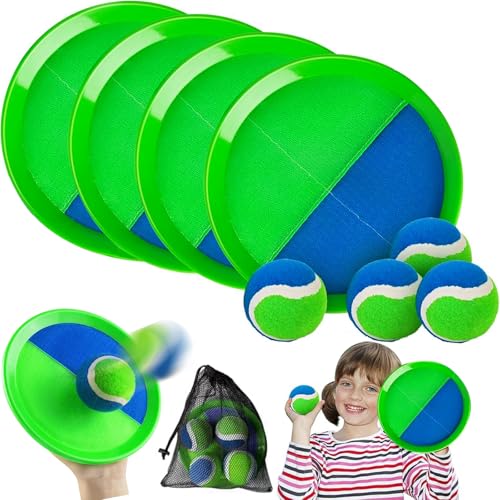 Klettballspiel für Kinder Klettball Strandspielzeug Ballspiele Wasserdicht Wurfspiel Klettspiel Outdoor Strandspiele Erwachsene Draußen für Draußen Garten ab 2 3 4 5 6 7 8 9 10 Jahre Mädchen Junge von MWRWRR