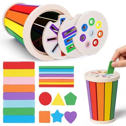 MWRWRR Kinder Montessori Spielzeug ab 1 2 3 Jahre Jungen Mädchen, Farbe Form Sortierspiel, Kinder Farben Lernen Holzspielzeug, Holz Spielzeug ab 3 Jahre, Sensorik Spielzeug, Geschenke Geburtstag MWRWRR Kinder Montessori Spielzeug ab 1 2 3 Jahre Jungen Mädchen, Farbe Form Sortierspiel, Kinder Farben Lernen Holzspielzeug, Holz Spielzeug ab 3 Jahre, Sensorik Spielzeug, Geschenke Geburtstag von MWRWRR