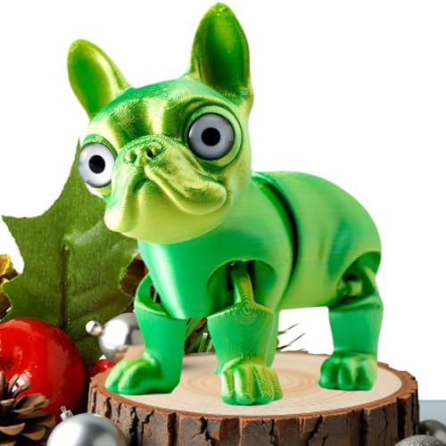 MWZBTG 3D Gedruckter Hund | 3D Gelenkiger Bulldogge Deko - Kleine Tier Fingerabdrück Figuren Für Erwachsene Vitrine Bücherregal Ostern Geburtstag Weihnachten Partyzimmer von MWZBTG