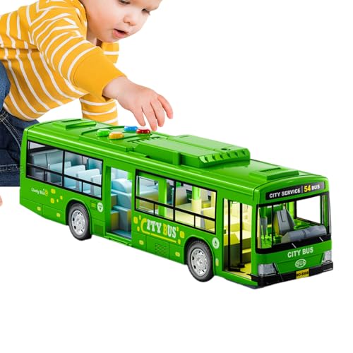 MWZBTG Bus Spielzeug, 28.5 X 6.5 X 7.5 cm Kinderbus, Stadtbus Spielzeug, Busmodellspielzeug, Lernspielzeug Für Elektrobusse, Batteriebetriebene Stadtbusse Mit Musik Und Licht Für Junge-n Und Mädchen von MWZBTG