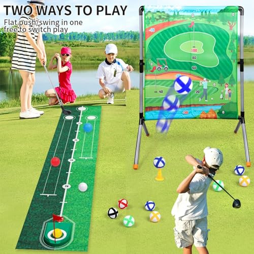 MWZBTG Golfspiel Für Kurze Schläge - Golf Abschlagmatte Mit Wurfspiel Für Groß Und Klein | Sportspielset Trainingsspielzeug Für Erwachsene Und Kinder Gartenvergnügen Draußen von MWZBTG