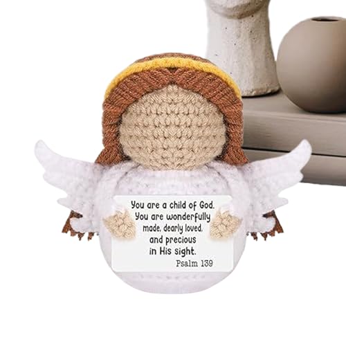 MWZBTG Positive Crochet | Kreative Gehäkelte Engel | Süße Motivations-Häkelpuppe Als Schreibtischdekoration Persönliches Geschenk Für Geburtstag Lehrer Freunde Frauen Und Männer von MWZBTG