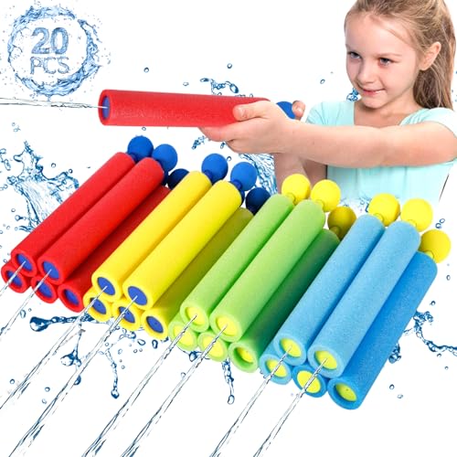 MWZEAUL 20 Stück Wasserpistolen Set, Wasserspritzpistole Schaumstoff für Kinder, 9,1M Reichweite Spritzpistole Wasser, Wasserspritze Wasserspielzeug für Jungen Mädchen, für Garten, Strand, Pool MWZEAUL 20 Stück Wasserpistolen Set, Wasserspritzpistole Schaumstoff für Kinder, 9,1M Reichweite Spritzpistole Wasser, Wasserspritze Wasserspielzeug für Jungen Mädchen, für Garten, Strand, Pool von MWZEAUL