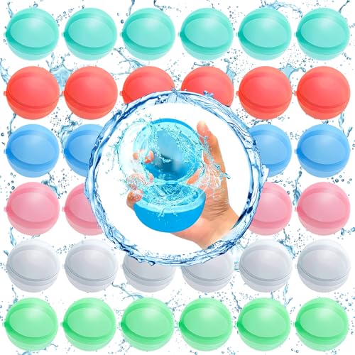 MWZEAUL 36pcs Wasserbomben Wiederverwendbar für Kinder,Selbstschließend Wasserbomben,Wasserballons Wasserspielzeug Pool Spielzeug Strandspielzeug für Sommer Party Wasserschlacht Familienspiel Outdoor MWZEAUL 36pcs Wasserbomben Wiederverwendbar für Kinder,Selbstschließend Wasserbomben,Wasserballons Wasserspielzeug Pool Spielzeug Strandspielzeug für Sommer Party Wasserschlacht Familienspiel Outdoor von MWZEAUL