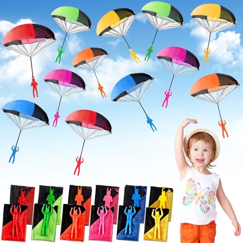 MWZEAUL Fallschirmspringer Spielzeug 12 Stück, Outdoor Spiele für Kinder Wurfspiel und Suchspiel | Praktische Mitgebsel für Kindergeburtstage - Ideal als Gastgeschenke und Draußen Spielzeug MWZEAUL Fallschirmspringer Spielzeug 12 Stück, Outdoor Spiele für Kinder Wurfspiel und Suchspiel | Praktische Mitgebsel für Kindergeburtstage - Ideal als Gastgeschenke und Draußen Spielzeug von MWZEAUL
