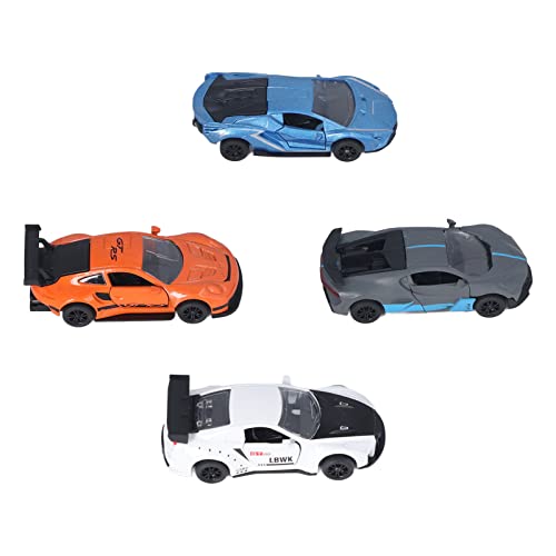 MXGZ Kinderauto-Modellspielzeug, Zurückziehbare Autos, Legierungsschale, 4 Stück, 3 Türen, die Sich für über 3 Jahre öffnen Lassen (Sportwagen-Set) von MXGZ