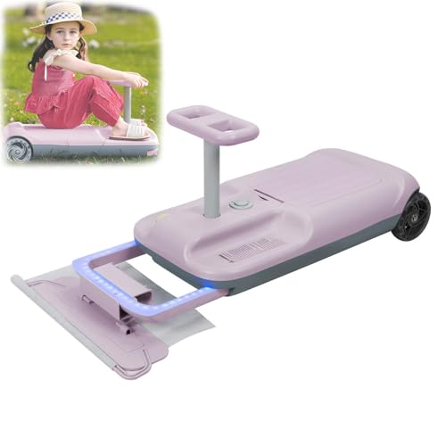Kinder Go Kart, Mit Bodenreinigungsfunktion, Tragbarem Elektro-go-Kart, Elektro-Wiggle-Auto Mit Verlaufslicht, Eingebauter Lagerbehälter Für Kinder Im Alter Von 3+(Color:rosa) von MXHACD