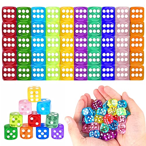 MXJFYY 100 Stück Sechsseitiger Würfel, D6 Dice, 10 Farben 14mm Spot Game Dice Acrylwürfel, Runde Eckwürfler Set für Tenzi, Farkle, Yahtzee, Bunco Oder Lehrmathematik MXJFYY 100 Stück Sechsseitiger Würfel, D6 Dice, 10 Farben 14mm Spot Game Dice Acrylwürfel, Runde Eckwürfler Set für Tenzi, Farkle, Yahtzee, Bunco Oder Lehrmathematik von MXJFYY