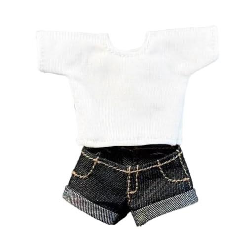 1/12 Casual Top Jeans Shorts Casual Dress Up für 15,2 cm Puppen Accs schwarze Hosen von MXRGUMVI