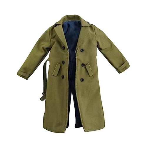 1/12 Männer Frauen Trenchcoat handgefertigte Puppenkleidung für 15,2 cm Figuren Körper, Armeegrün, 11 cm von MXRGUMVI