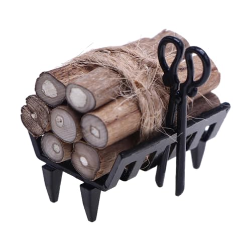 1/12 Maßstab Puppenhaus Brennholz Stapel Garten Rasen Kamin für Outdoor Layout von MXRGUMVI
