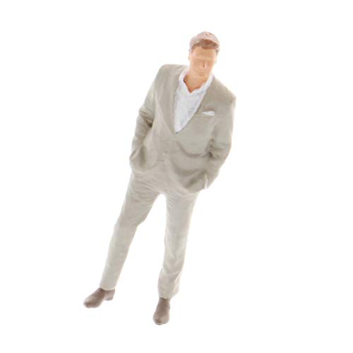 1/64 Miniatur Männer Figur Szene Charakter Straßenfigur Modell Grau Anzug Typ 4 von MXRGUMVI