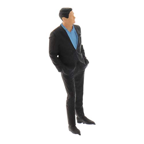 1/64 Miniatur Männer Figur Szene Charakter Straßenfigur Modell Schwarz Anzug Typ 3 von MXRGUMVI
