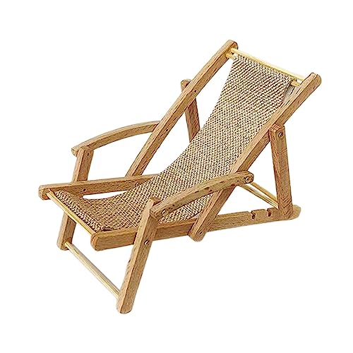 1:12 Puppenhaus Miniatur Strandkorb Modell für Feengarten Dekoration Khaki, 15x6.1x6.5cm von MXRGUMVI